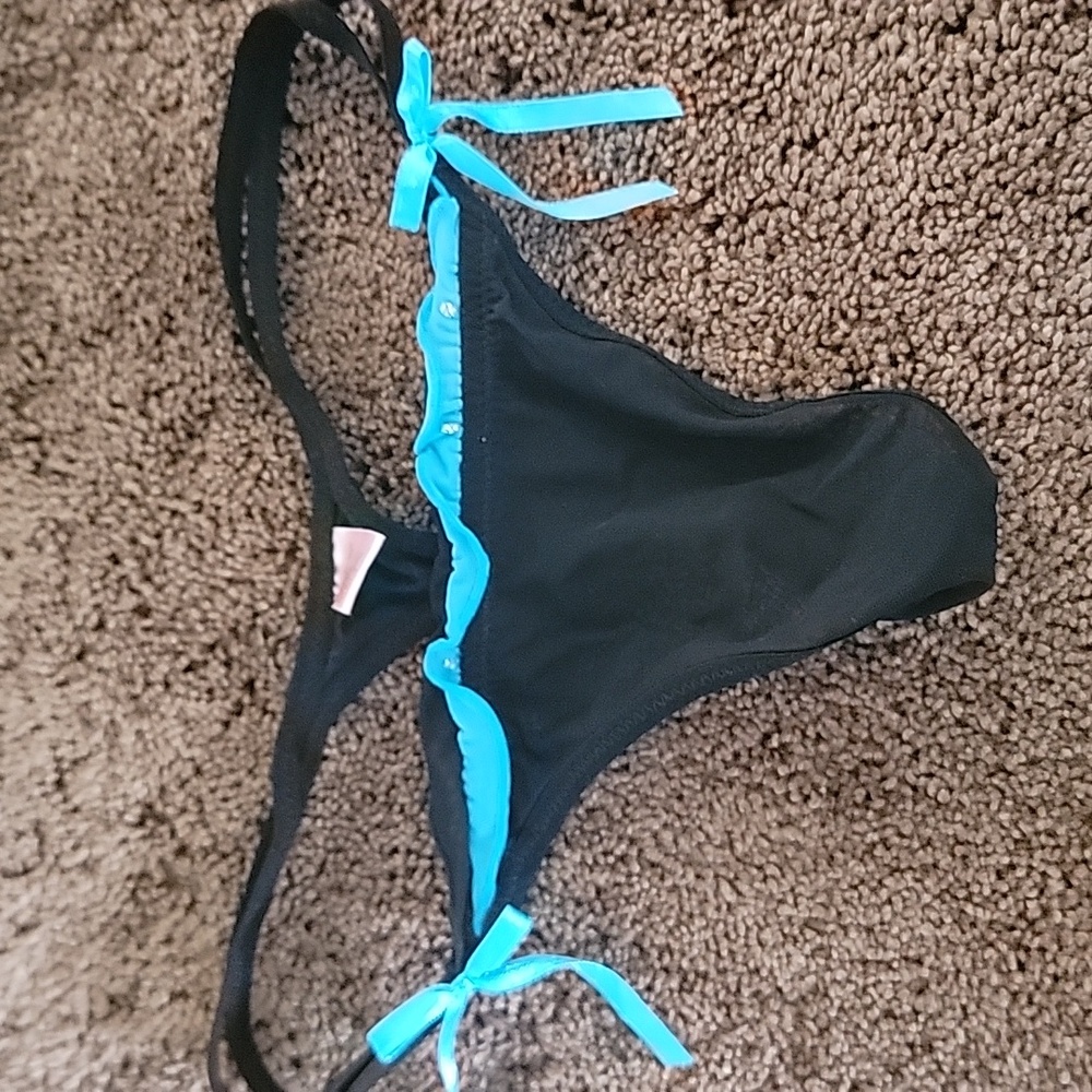 Black and Blue Women's Babydoll Lingerie - Picture 6 of 7